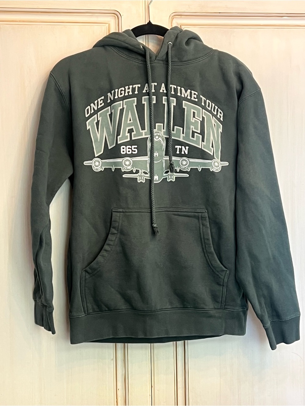 Morgan Wallen Hoodie One Night At A Time World Tour Airplane Graphic Sz S Green